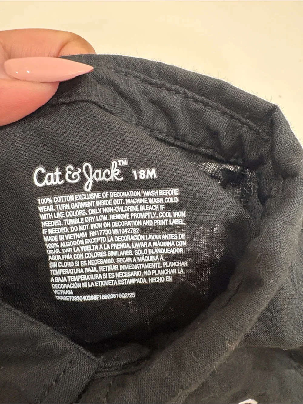 Cat & Jack Black Short-Sleeve Button-Down Shirt with White Ghost Patch